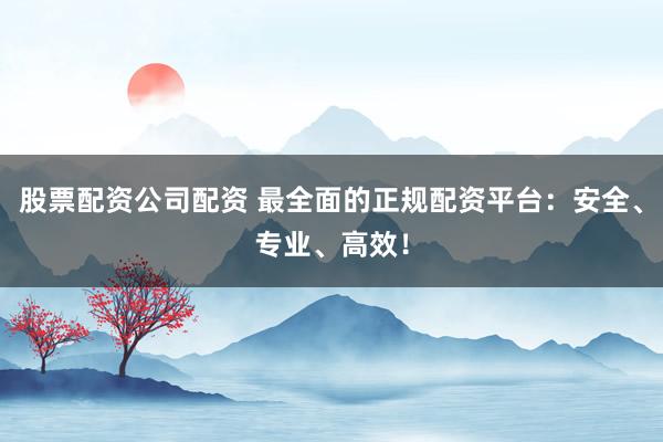 股票配资公司配资 最全面的正规配资平台：安全、专业、高效！
