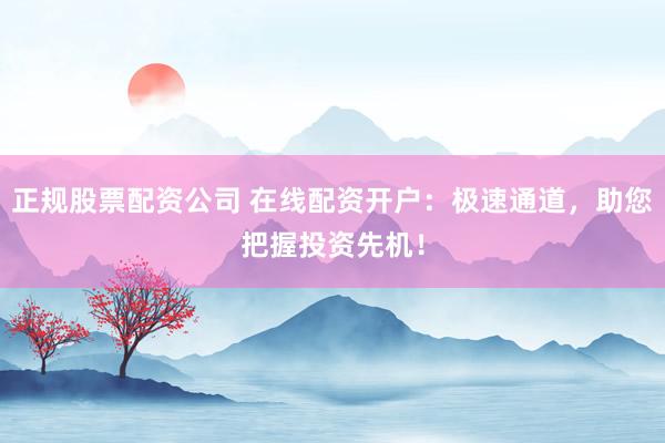 正规股票配资公司 在线配资开户：极速通道，助您把握投资先机！