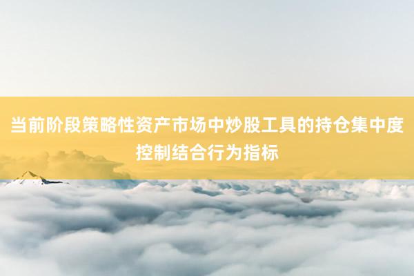 当前阶段策略性资产市场中炒股工具的持仓集中度控制结合行为指标