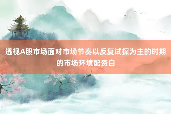 透视A股市场面对市场节奏以反复试探为主的时期的市场环境配资白