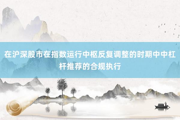 在沪深股市在指数运行中枢反复调整的时期中中杠杆推荐的合规执行