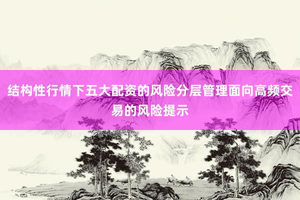 结构性行情下五大配资的风险分层管理面向高频交易的风险提示