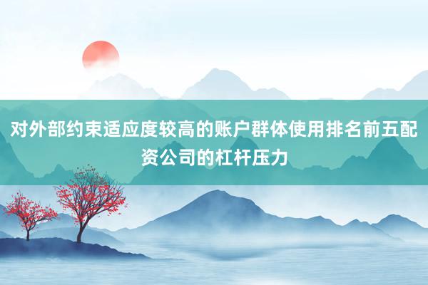对外部约束适应度较高的账户群体使用排名前五配资公司的杠杆压力