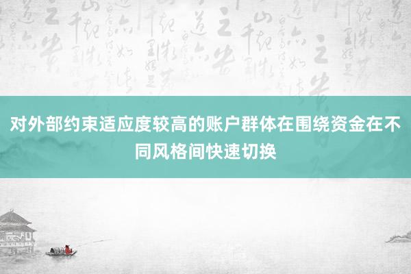对外部约束适应度较高的账户群体在围绕资金在不同风格间快速切换